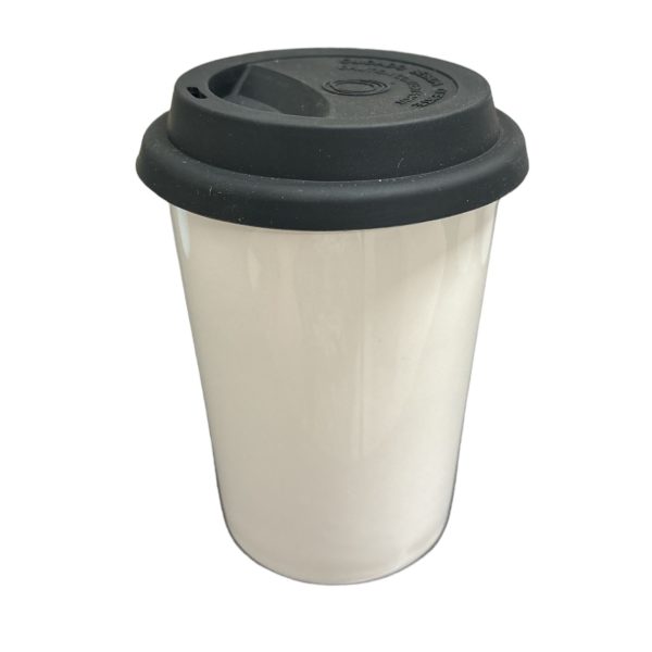 Copo Trip Branco 300ml com Tampa Silicone Preta