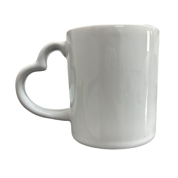 Caneca Alça Coração 300ml Sublime para Sublimação Branca