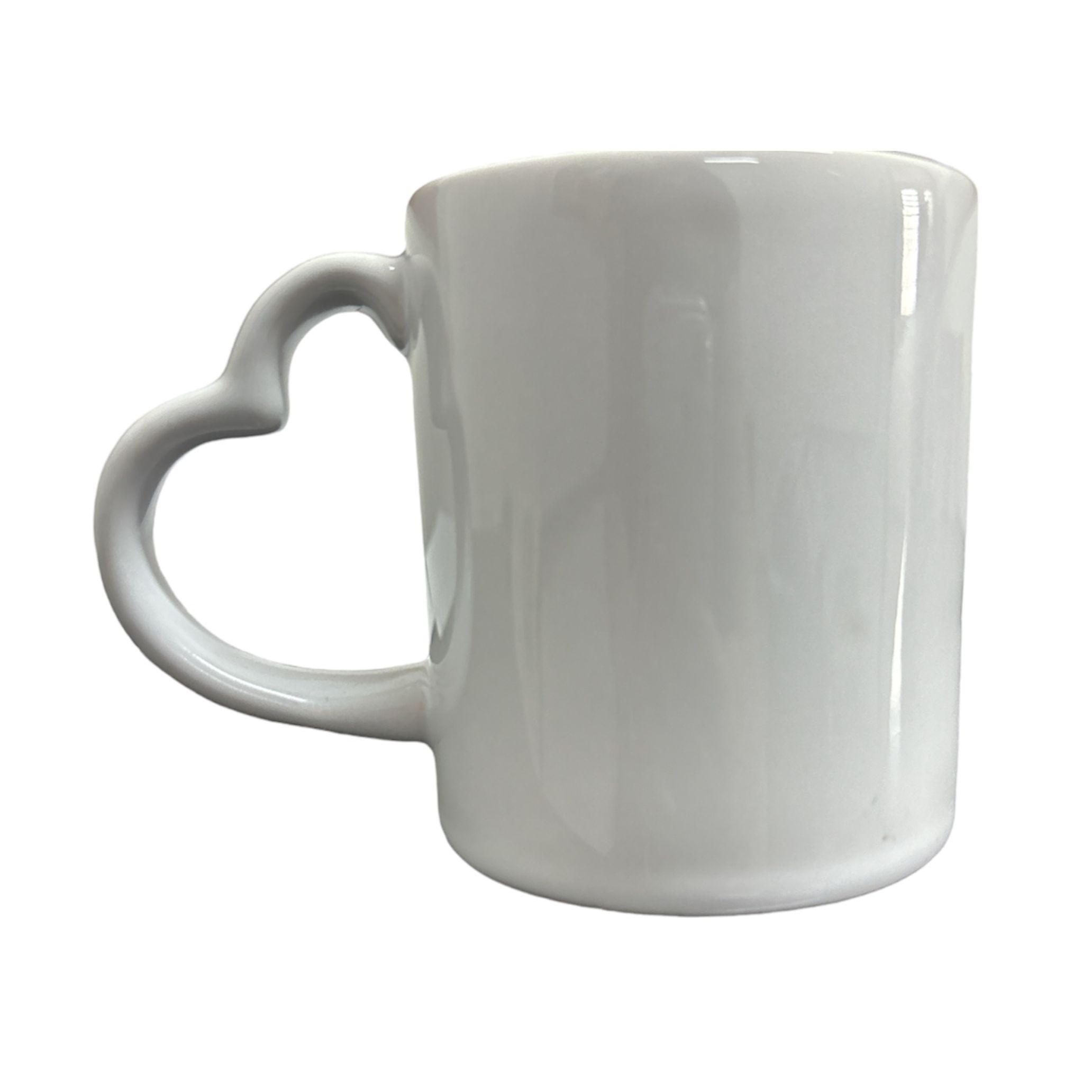 Caneca Alça Coração 300ml Sublime para Sublimação Branca