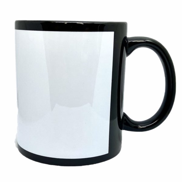 Caneca Preta Tarja Live 325ml para Sublimação