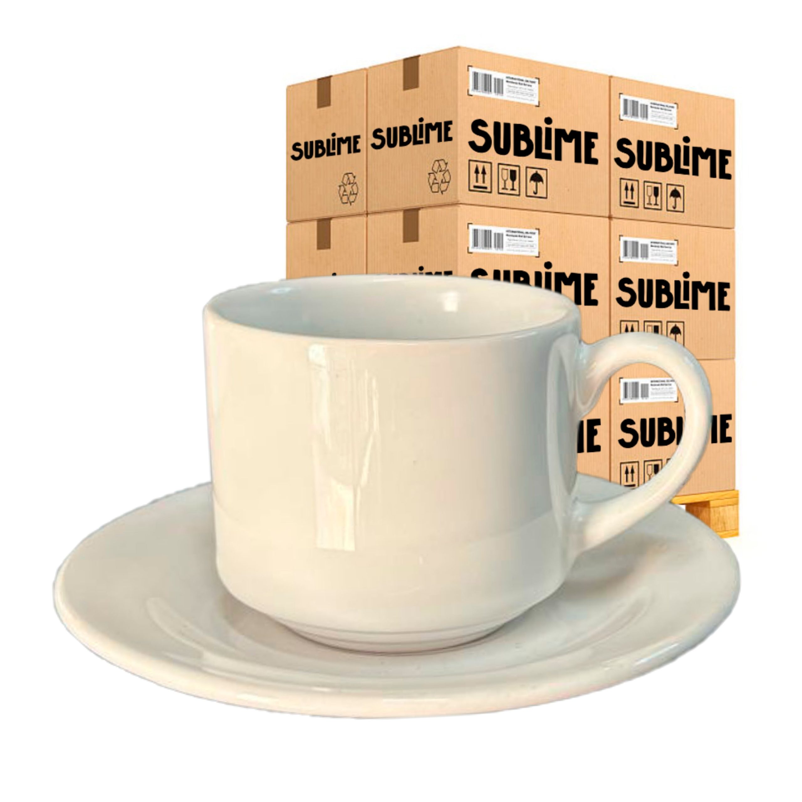 Xícara com Pires 180ml Sublime para Sublimação
