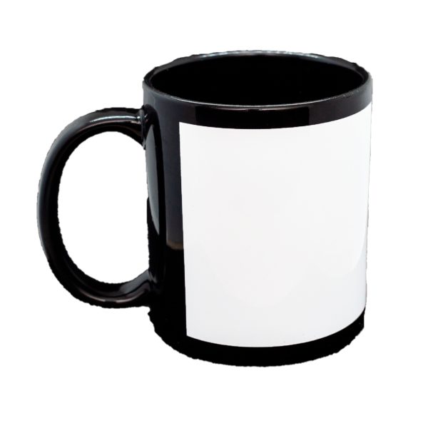 Caneca Preta Tarja Live 325ml para Sublimação